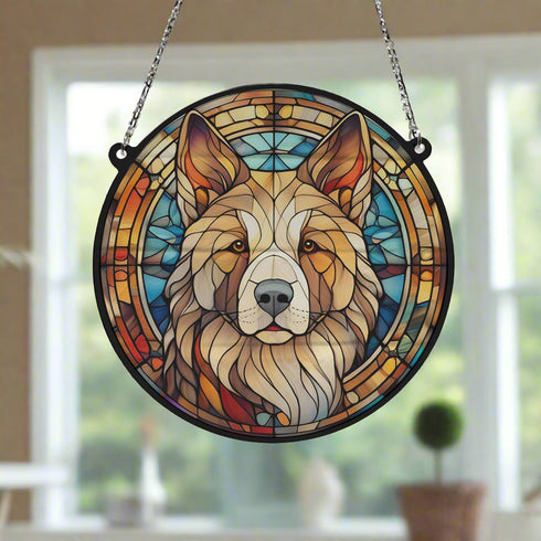 Akita Stained Glass Effect Suncatcher